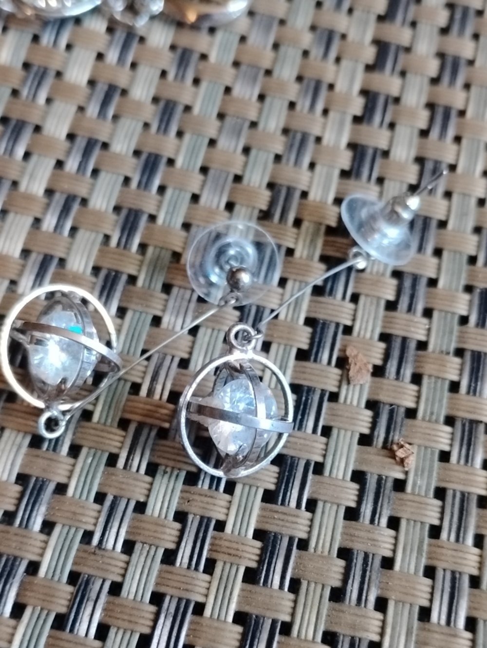 Silver Orb Drop Earrings with Clear Crystal Quartz